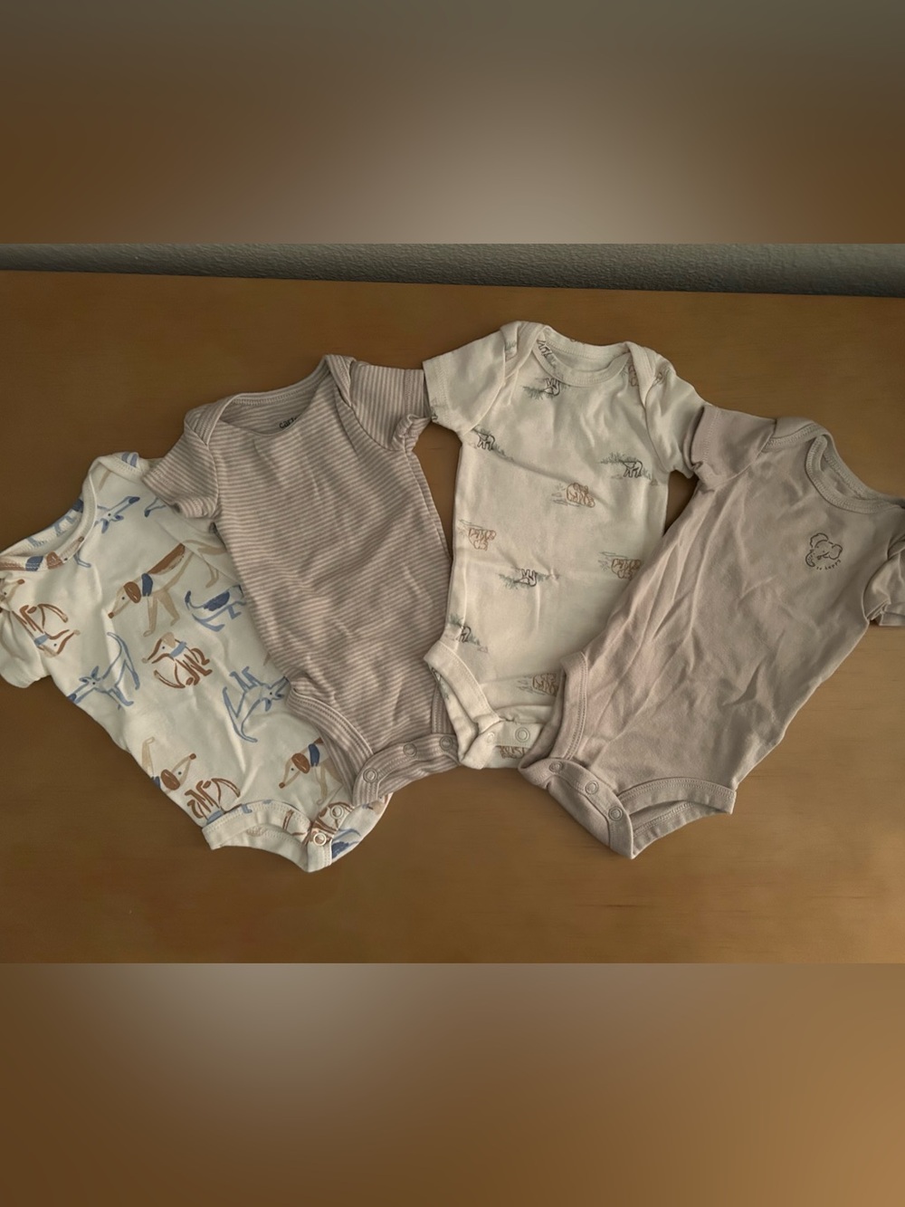 Carter’s baby Neutral Beige & Cream One-Piece Bodysuits - 4 Pack 0-3mo